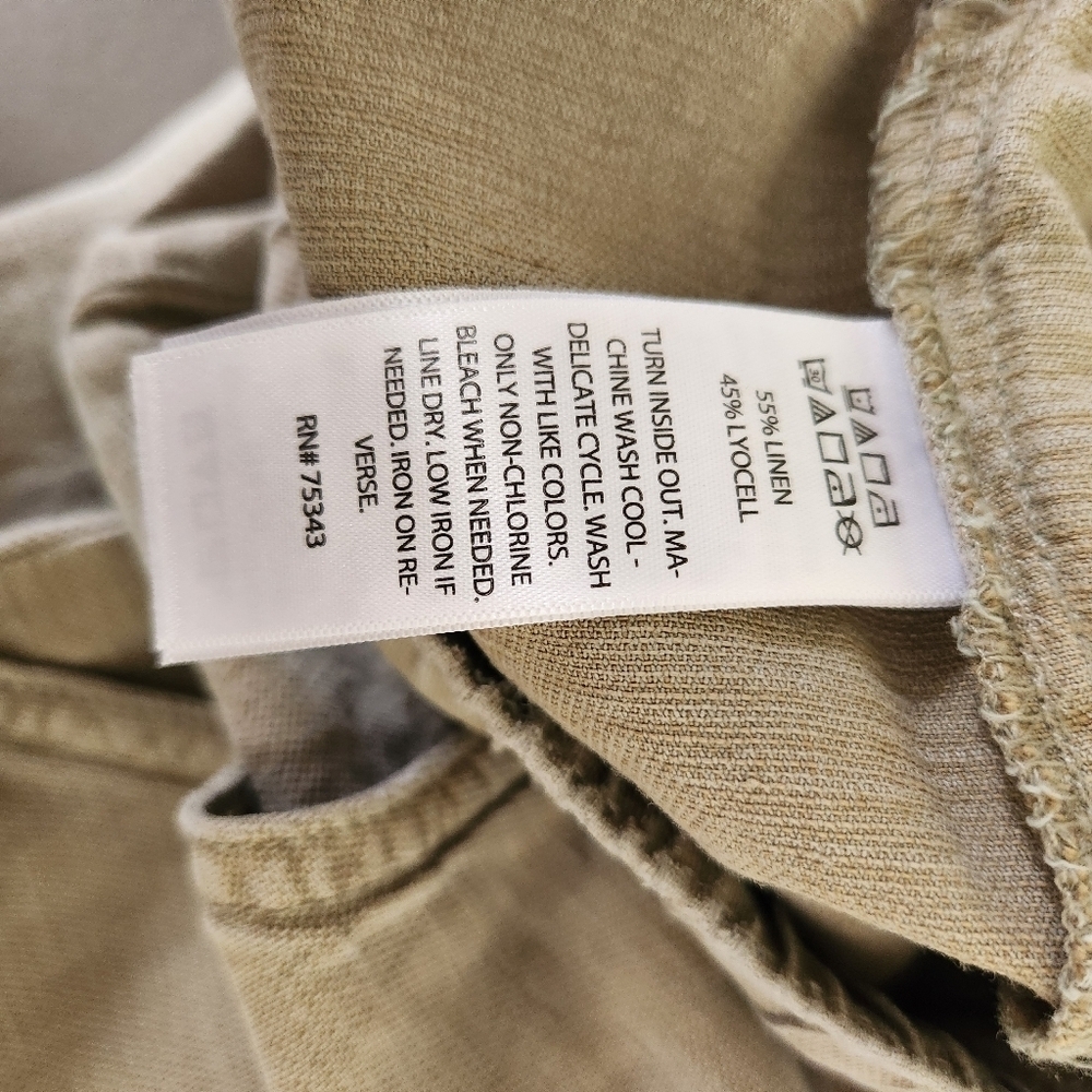 NWT Nicole Miller Pants Linen Lyocell Cargo Drawstring Sz XL - Picture 4 of 8